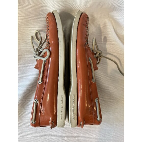 Sperry Top Sider Orange Patent Leather,‎ Women 6.5 Classic Boat Sperry is Back! - Picture 6 of 8